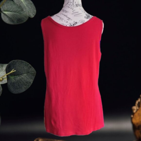 St. John's Bay US Red Flag Color Red Tank Top - Picture 5 of 16